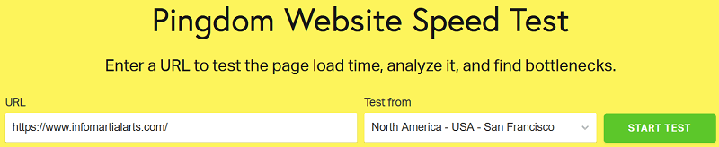 pingdom page speed test